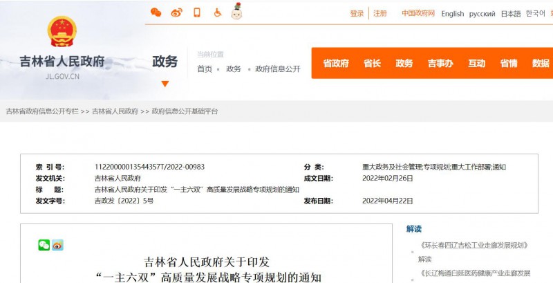 光伏36.14GW！吉林省印發“一主六雙”高質量發展戰略專項規劃通知