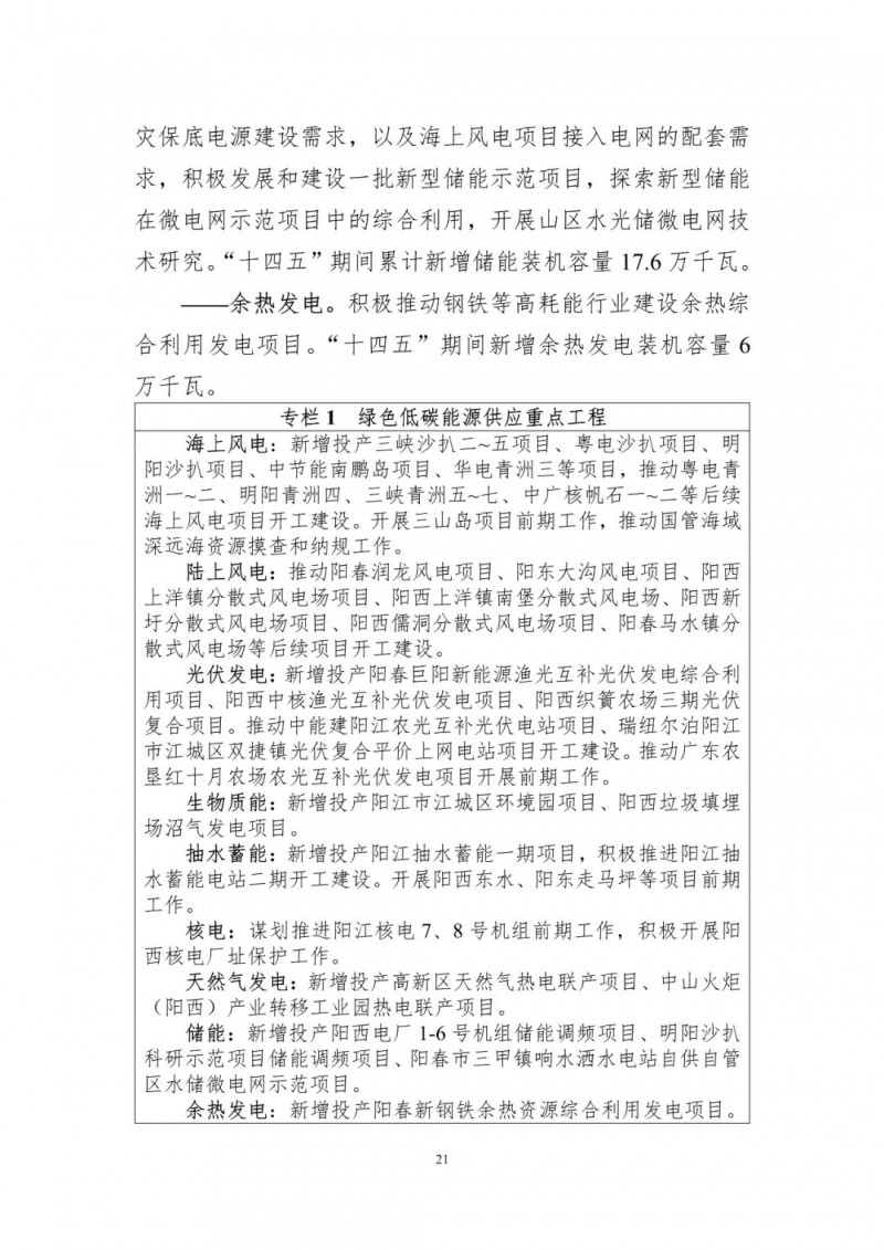 著力打造多元清潔能源供應體系！廣東陽江市發布《能源發展“十四五”規劃》（征求意見稿）